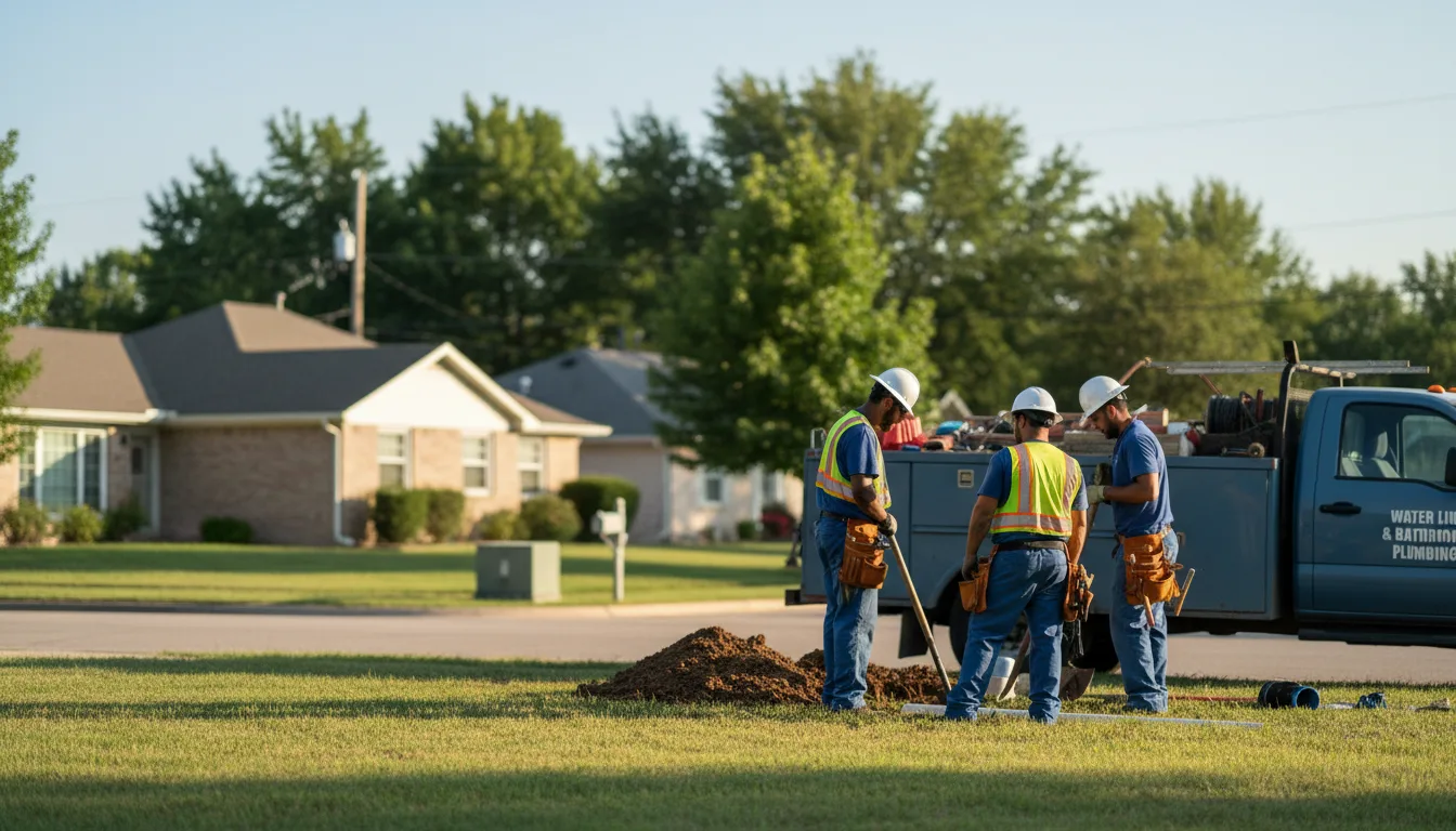 Residential water line and bathroom plumbing service in Clinton, IA